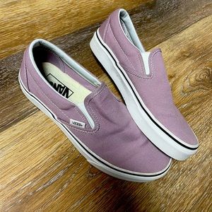 Light purple Slip on Vans.